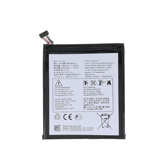 Batería TLP030JC para Alcatel A3 XL/9008D 3080mAh